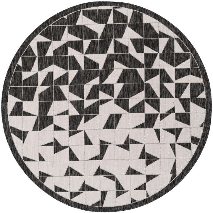6' x 6' Easy-Clean Modern Indoor / Outdoor Round Rug