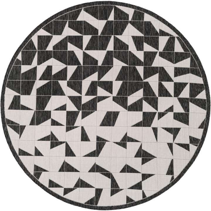 7' 10 x 7' 10 Easy-Clean Modern Indoor / Outdoor Round Rug