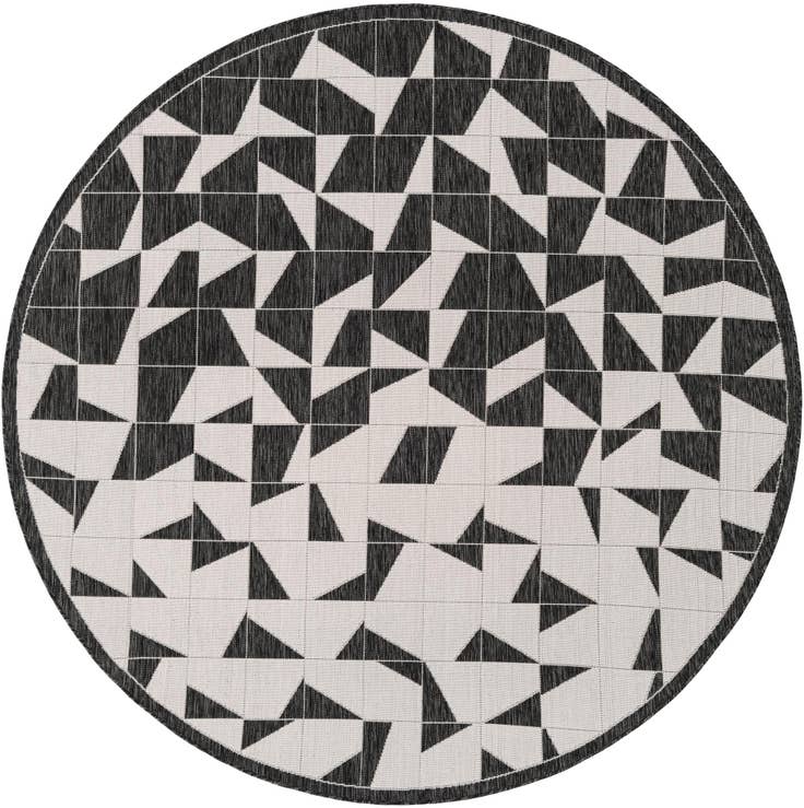 Detail image of 7' 10 x 7' 10 Easy-Clean Modern Indoor / Outdoor Round Rug