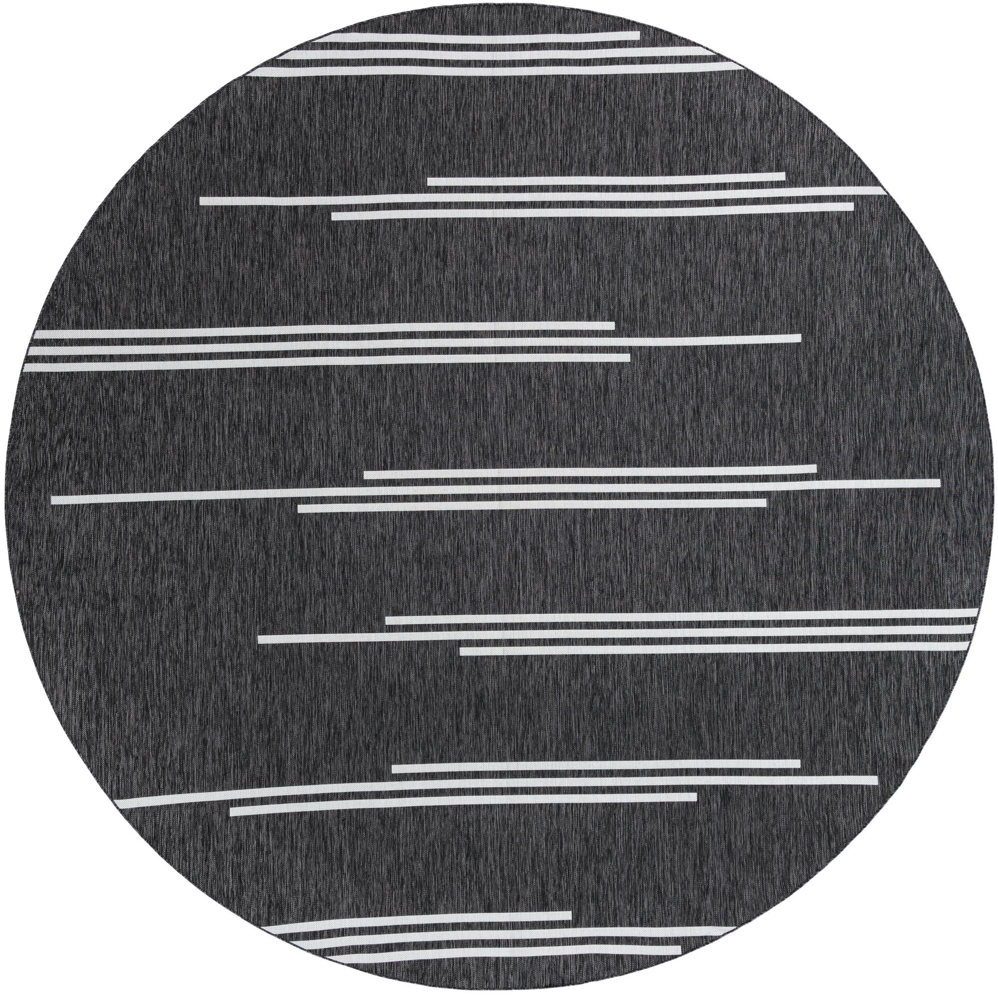 12' x 12' Easy-Clean Modern Indoor / Outdoor Round Rug