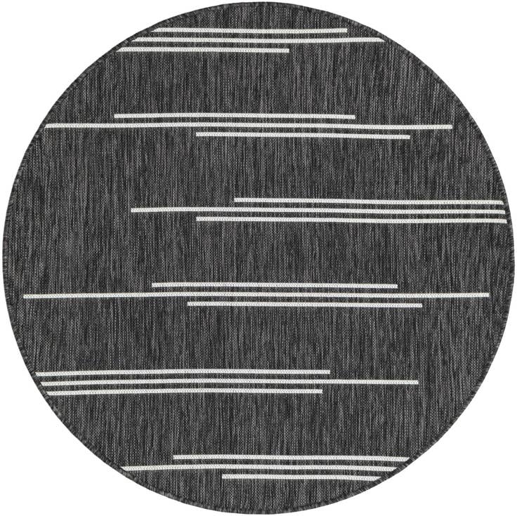 Detail image of 4' x 4' Easy-Clean Modern Indoor / Outdoor Round Rug