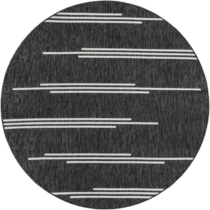 Detail image of 6' x 6' Easy-Clean Modern Indoor / Outdoor Round Rug