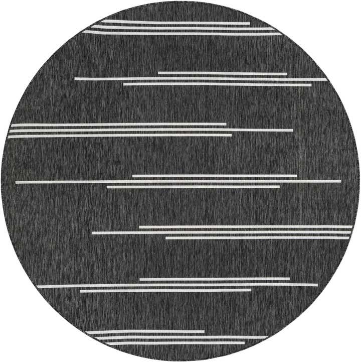 7' 10 x 7' 10 Easy-Clean Modern Indoor / Outdoor Round Rug