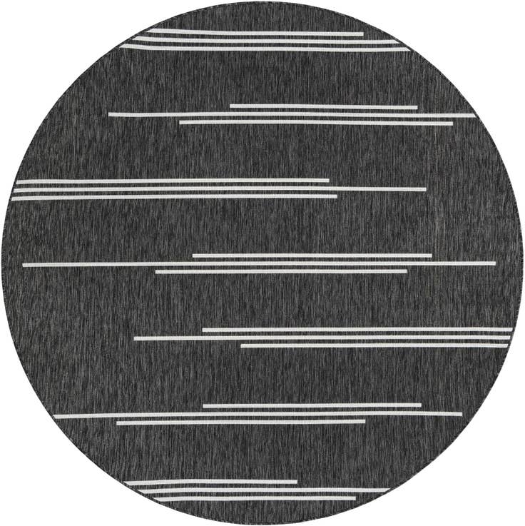 Detail image of 7' 10 x 7' 10 Easy-Clean Modern Indoor / Outdoor Round Rug