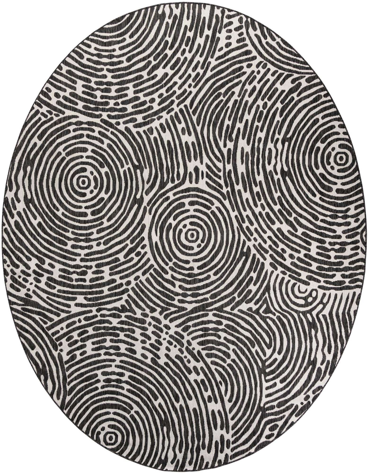 10' x 10' Easy-Clean Modern Indoor / Outdoor Round Rug