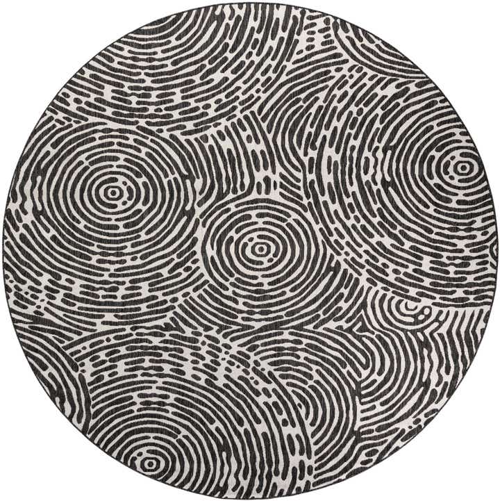 10' x 10' Easy-Clean Modern Indoor / Outdoor Round Rug