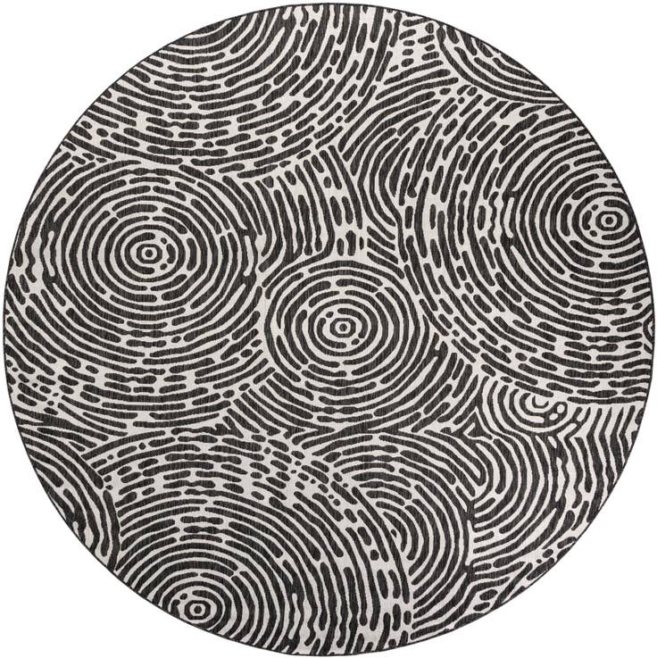 Detail image of 10' x 10' Easy-Clean Modern Indoor / Outdoor Round Rug