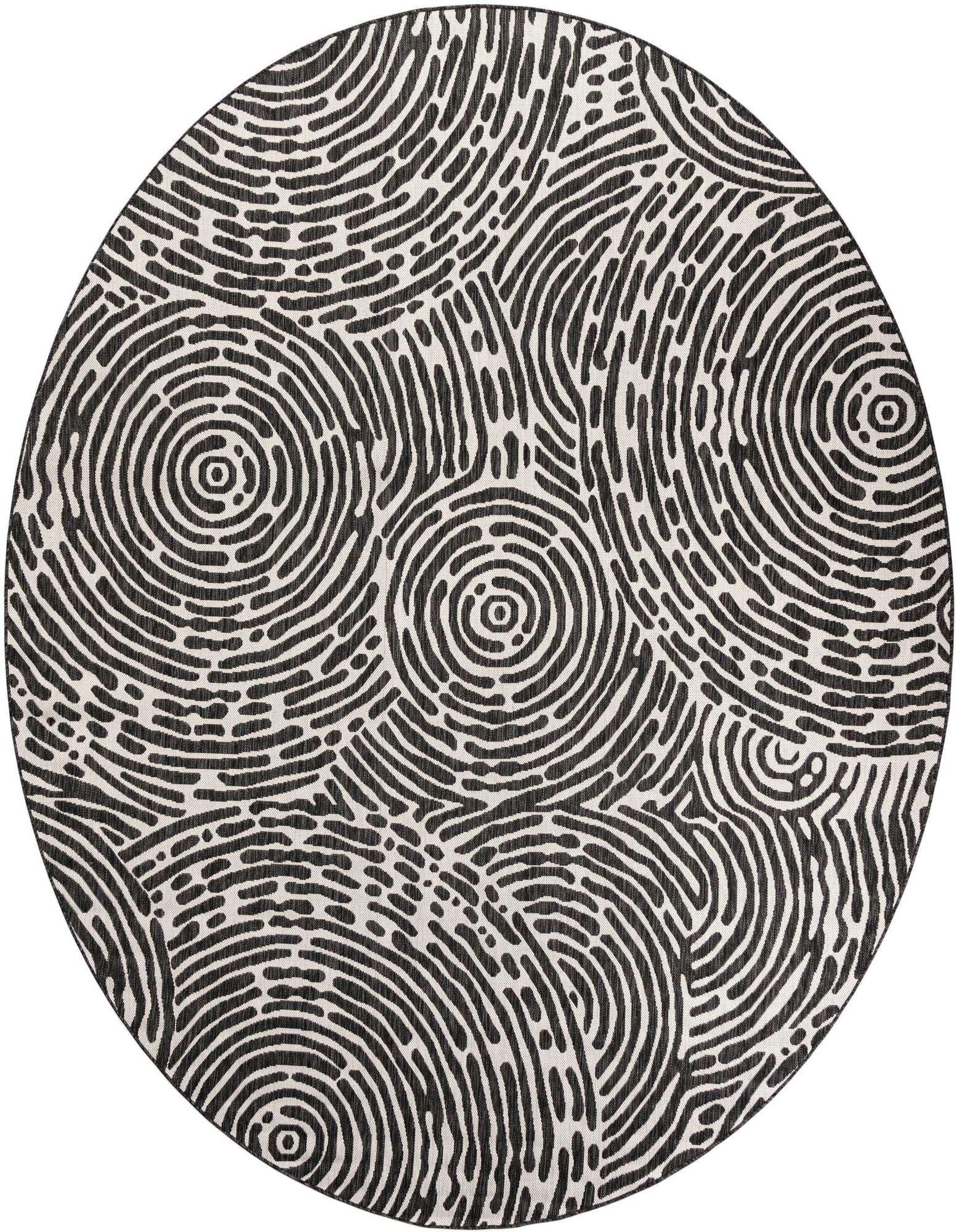 12' x 12' Easy-Clean Modern Indoor / Outdoor Round Rug