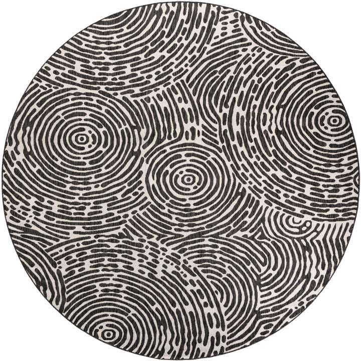12' x 12' Easy-Clean Modern Indoor / Outdoor Round Rug