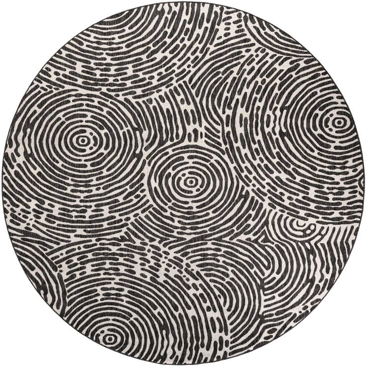 Detail image of 12' x 12' Easy-Clean Modern Indoor / Outdoor Round Rug