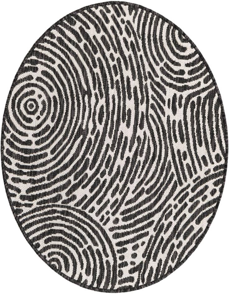 Detail image of 3' x 3' Easy-Clean Modern Indoor / Outdoor Round Rug