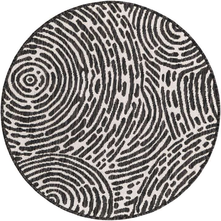 3' x 3' Easy-Clean Modern Indoor / Outdoor Round Rug