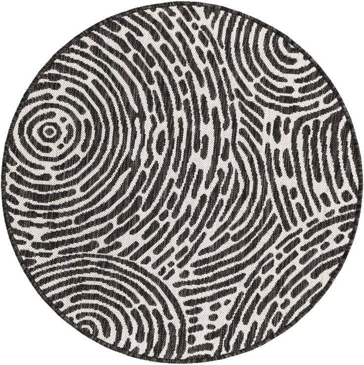 Detail image of 3' x 3' Easy-Clean Modern Indoor / Outdoor Round Rug