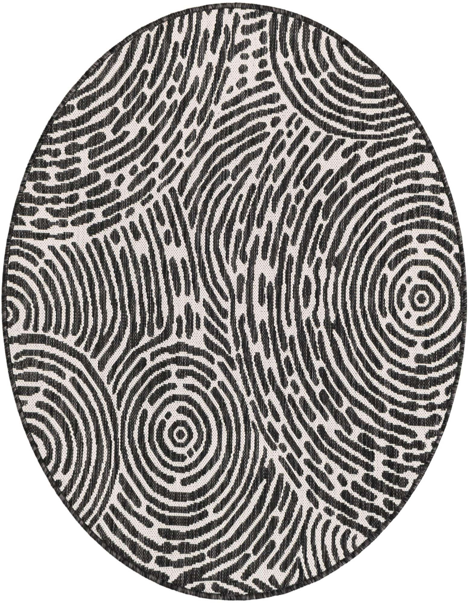 4' x 4' Easy-Clean Modern Indoor / Outdoor Round Rug