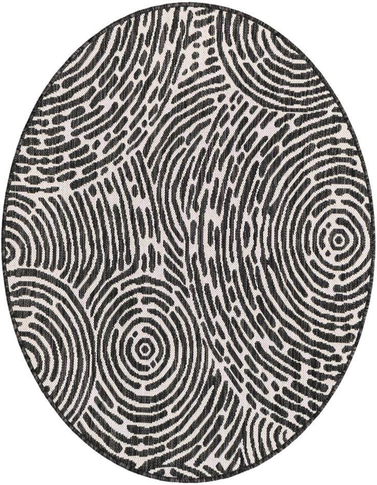 Detail image of 4' x 4' Easy-Clean Modern Indoor / Outdoor Round Rug