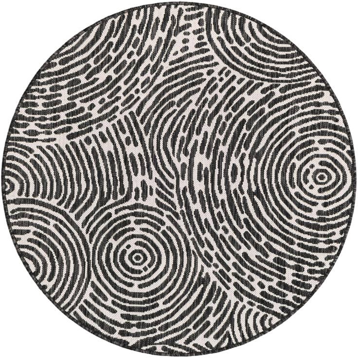 Detail image of 4' x 4' Easy-Clean Modern Indoor / Outdoor Round Rug