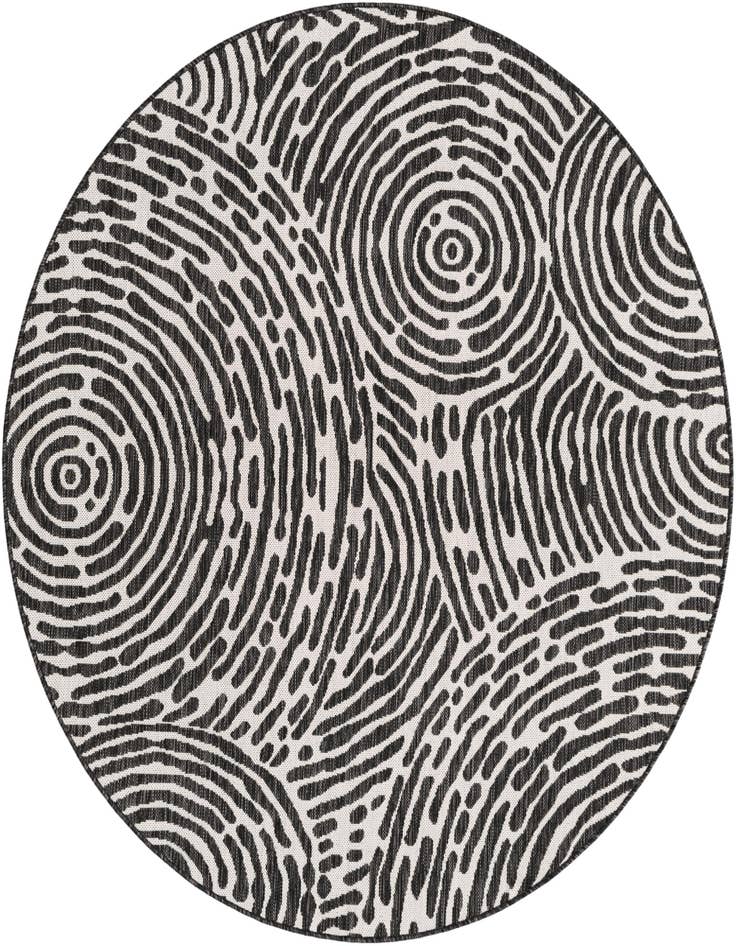 Detail image of 6' x 6' Easy-Clean Modern Indoor / Outdoor Round Rug