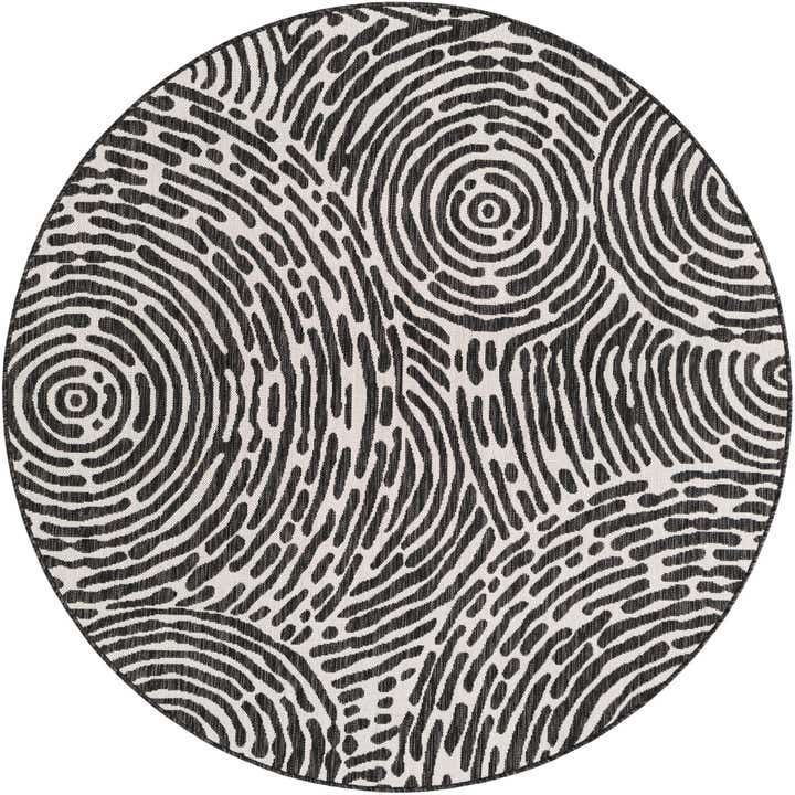 6' x 6' Easy-Clean Modern Indoor / Outdoor Round Rug
