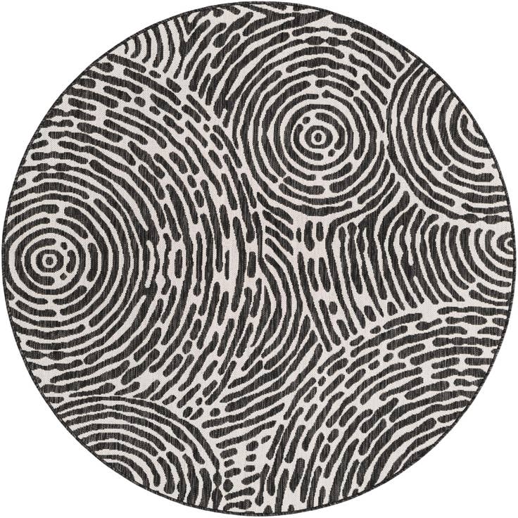 Detail image of 6' x 6' Easy-Clean Modern Indoor / Outdoor Round Rug