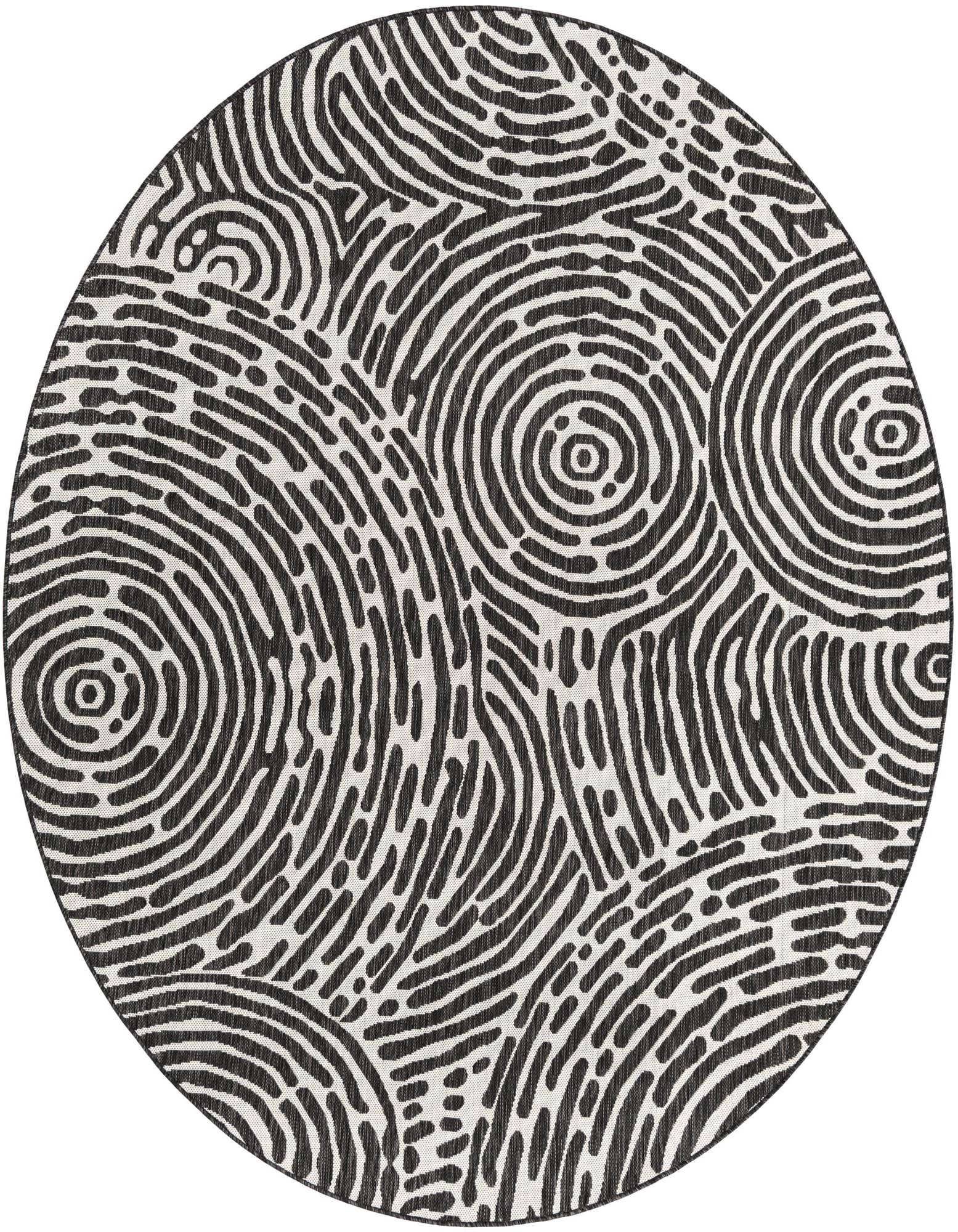 7' 10 x 7' 10 Easy-Clean Modern Indoor / Outdoor Round Rug