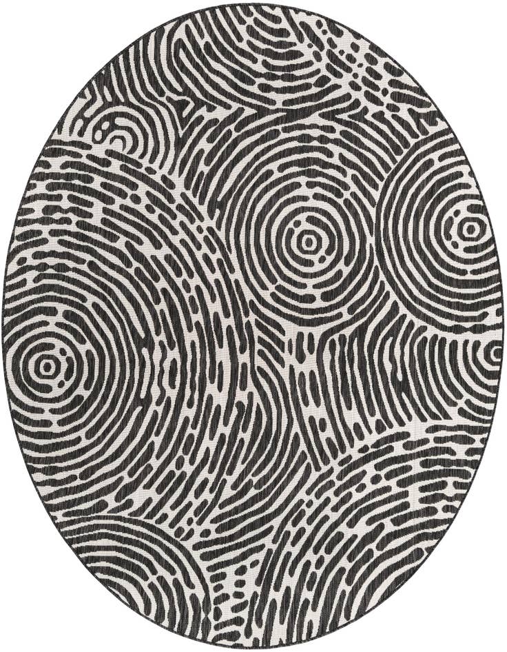 Detail image of 7' 10 x 7' 10 Easy-Clean Modern Indoor / Outdoor Round Rug