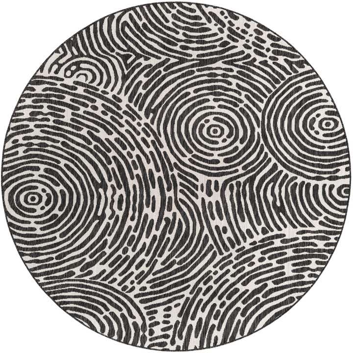 7' 10 x 7' 10 Easy-Clean Modern Indoor / Outdoor Round Rug