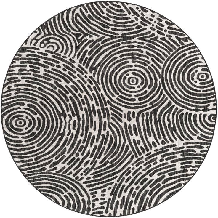Detail image of 7' 10 x 7' 10 Easy-Clean Modern Indoor / Outdoor Round Rug