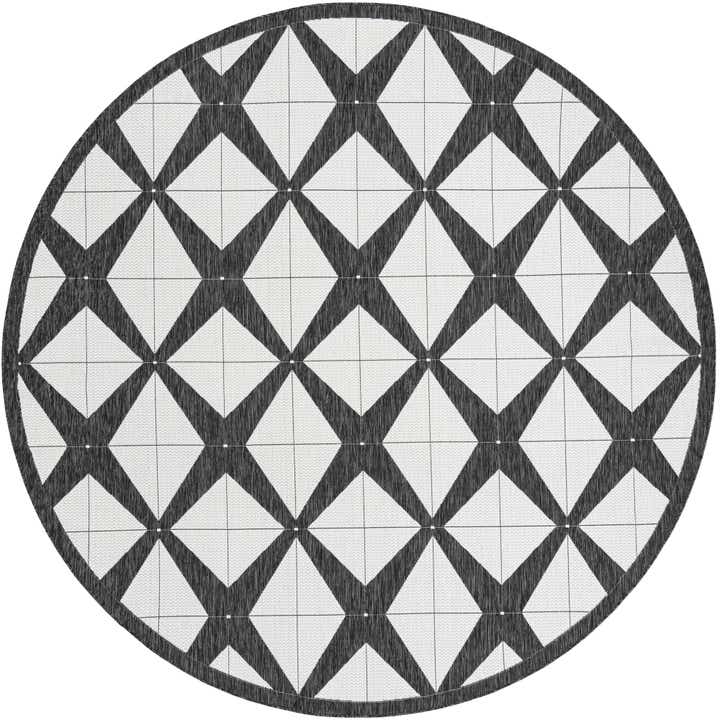 10' x 10' Easy-Clean Modern Indoor / Outdoor Round Rug