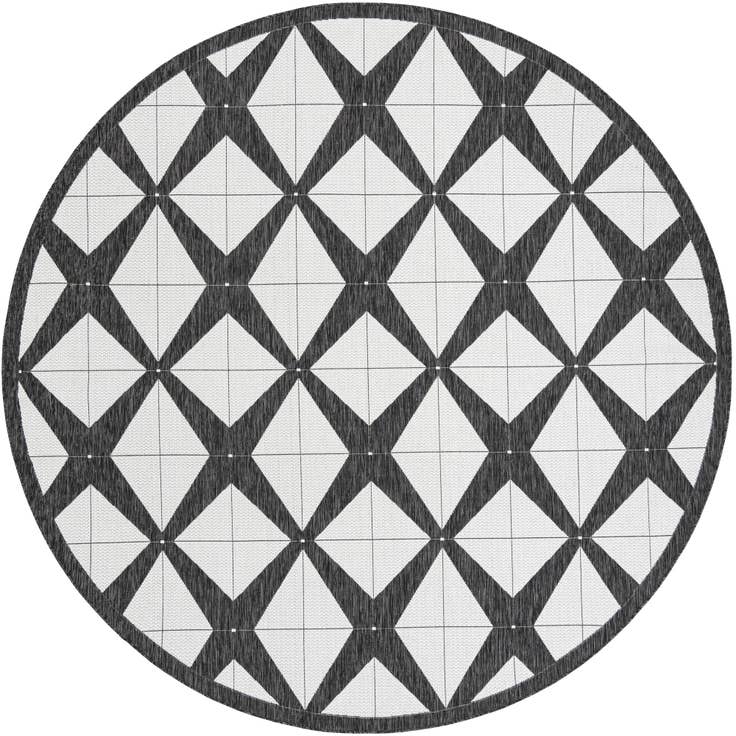 Detail image of 10' x 10' Easy-Clean Modern Indoor / Outdoor Round Rug