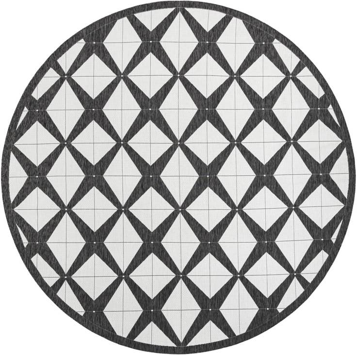 Detail image of 12' x 12' Easy-Clean Modern Indoor / Outdoor Round Rug