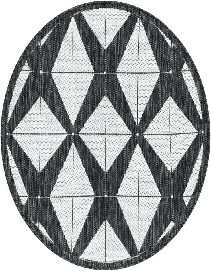 Detail image of 3' x 3' Easy-Clean Modern Indoor / Outdoor Round Rug