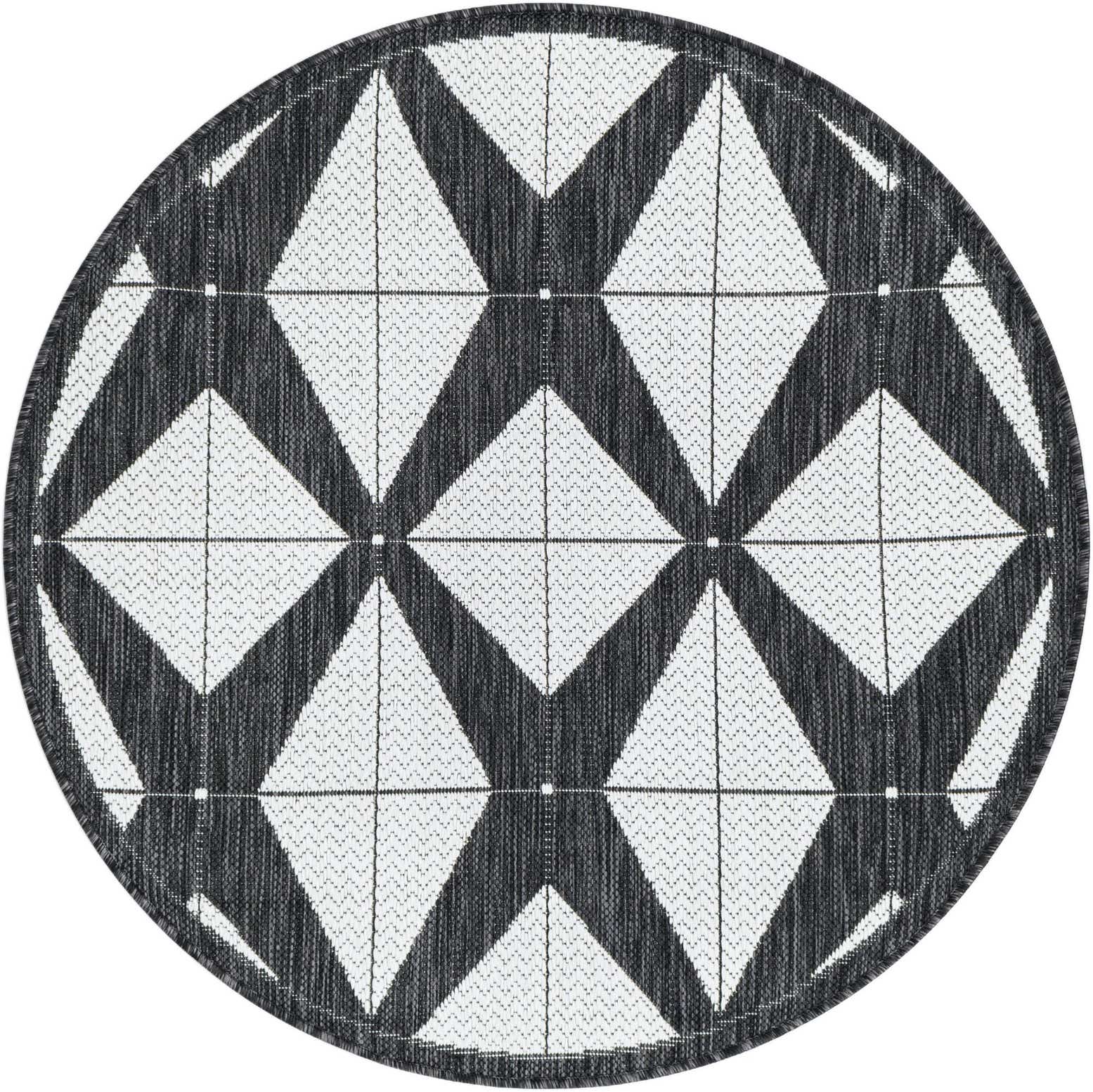 3' x 3' Easy-Clean Modern Indoor / Outdoor Round Rug