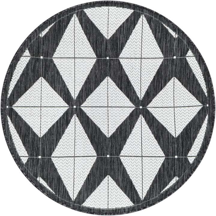 3' x 3' Easy-Clean Modern Indoor / Outdoor Round Rug