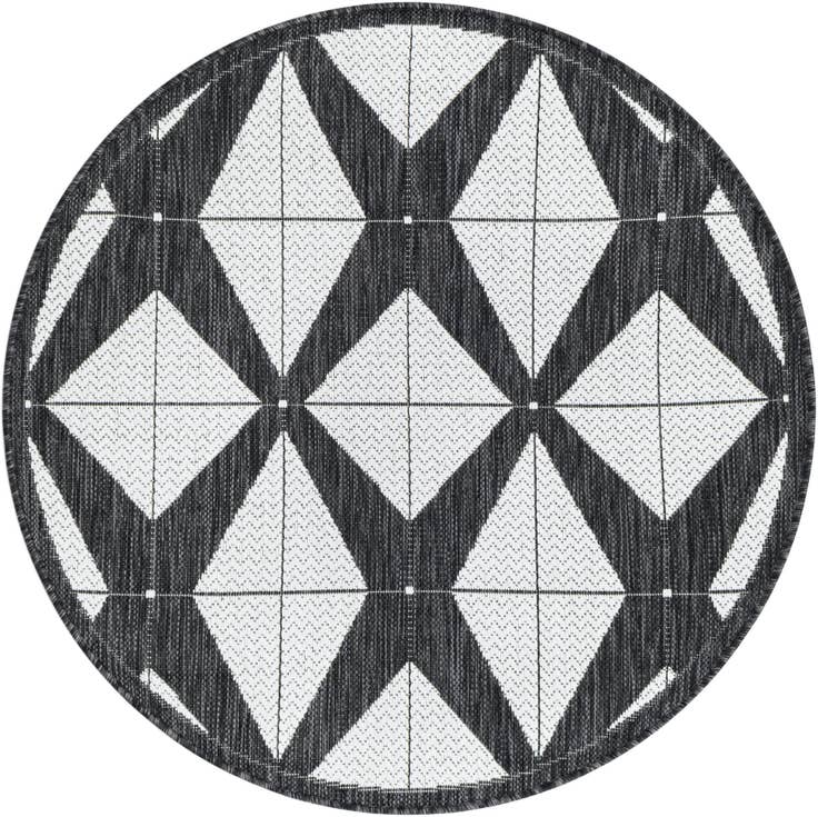 Detail image of 3' x 3' Easy-Clean Modern Indoor / Outdoor Round Rug