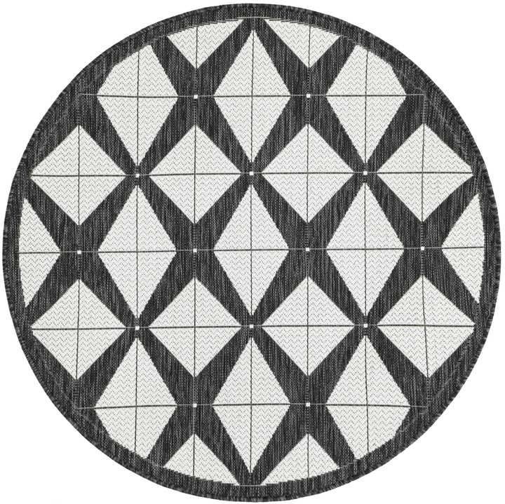 4' x 4' Easy-Clean Modern Indoor / Outdoor Round Rug