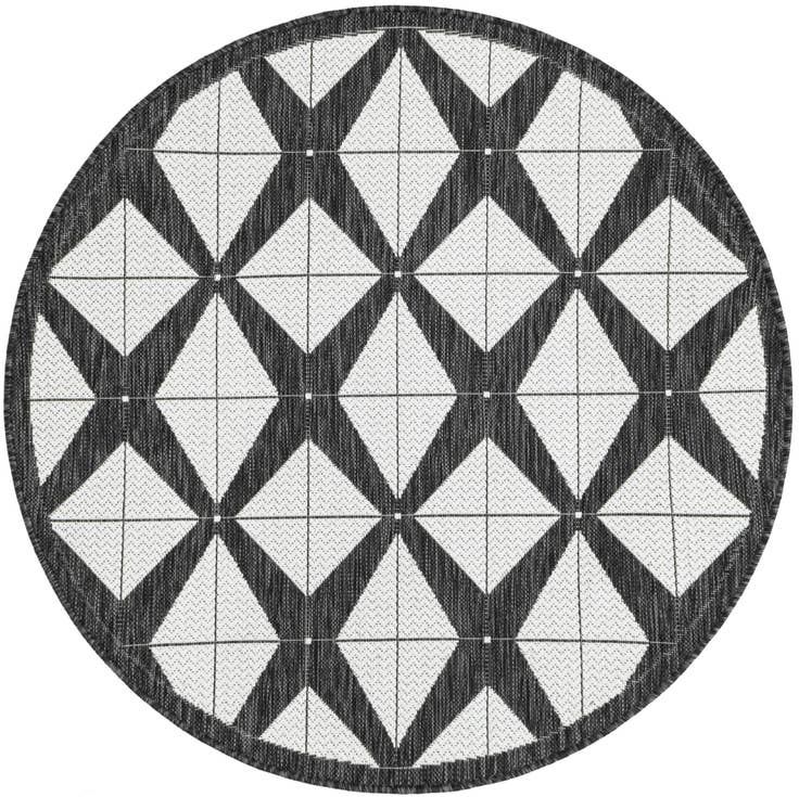 Detail image of 4' x 4' Easy-Clean Modern Indoor / Outdoor Round Rug