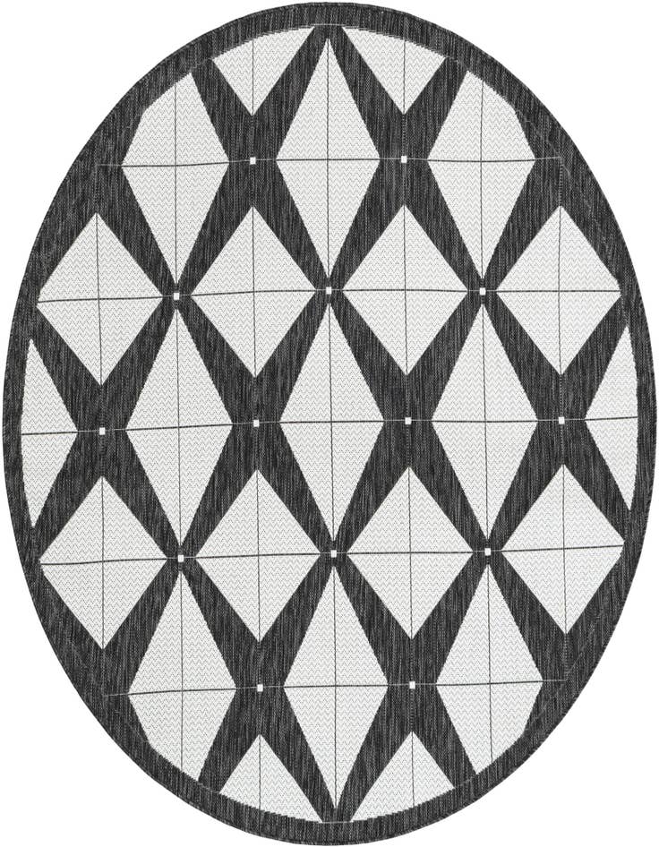 Detail image of 6' x 6' Easy-Clean Modern Indoor / Outdoor Round Rug