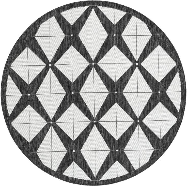Detail image of 6' x 6' Easy-Clean Modern Indoor / Outdoor Round Rug