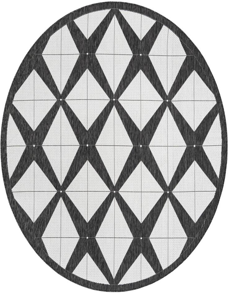 Detail image of 7' 10 x 7' 10 Easy-Clean Modern Indoor / Outdoor Round Rug