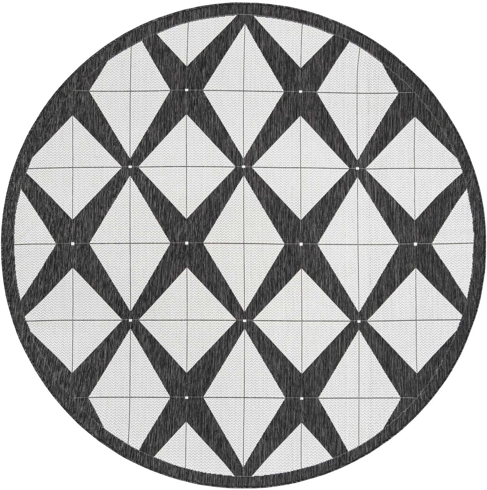 7' 10 x 7' 10 Easy-Clean Modern Indoor / Outdoor Round Rug