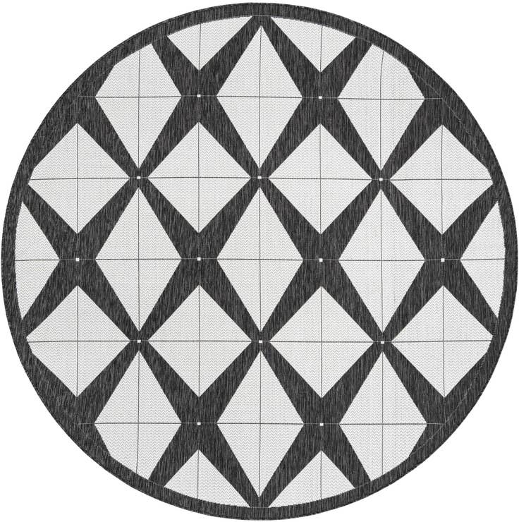 Detail image of 7' 10 x 7' 10 Easy-Clean Modern Indoor / Outdoor Round Rug