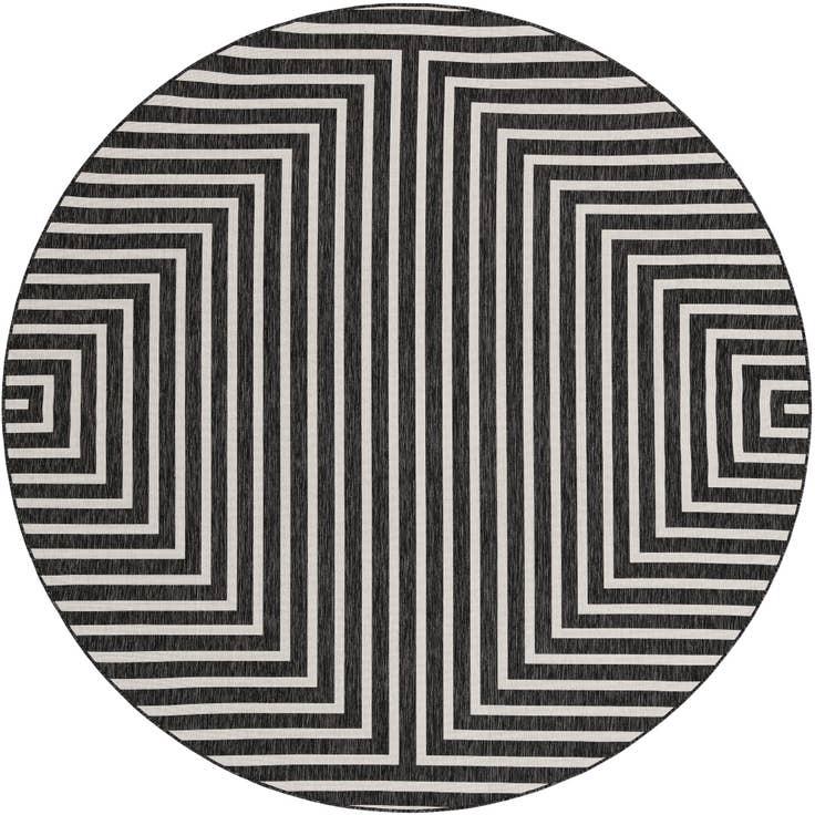 Detail image of 10' x 10' Easy-Clean Modern Indoor / Outdoor Round Rug