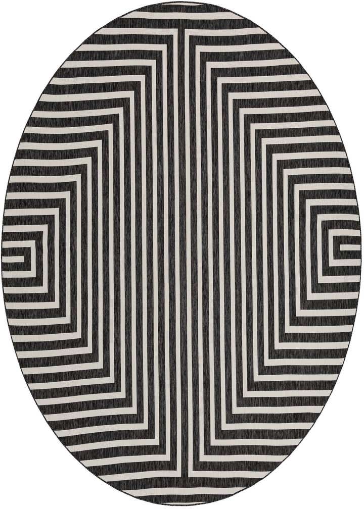 12' x 12' Easy-Clean Modern Indoor / Outdoor Round Rug