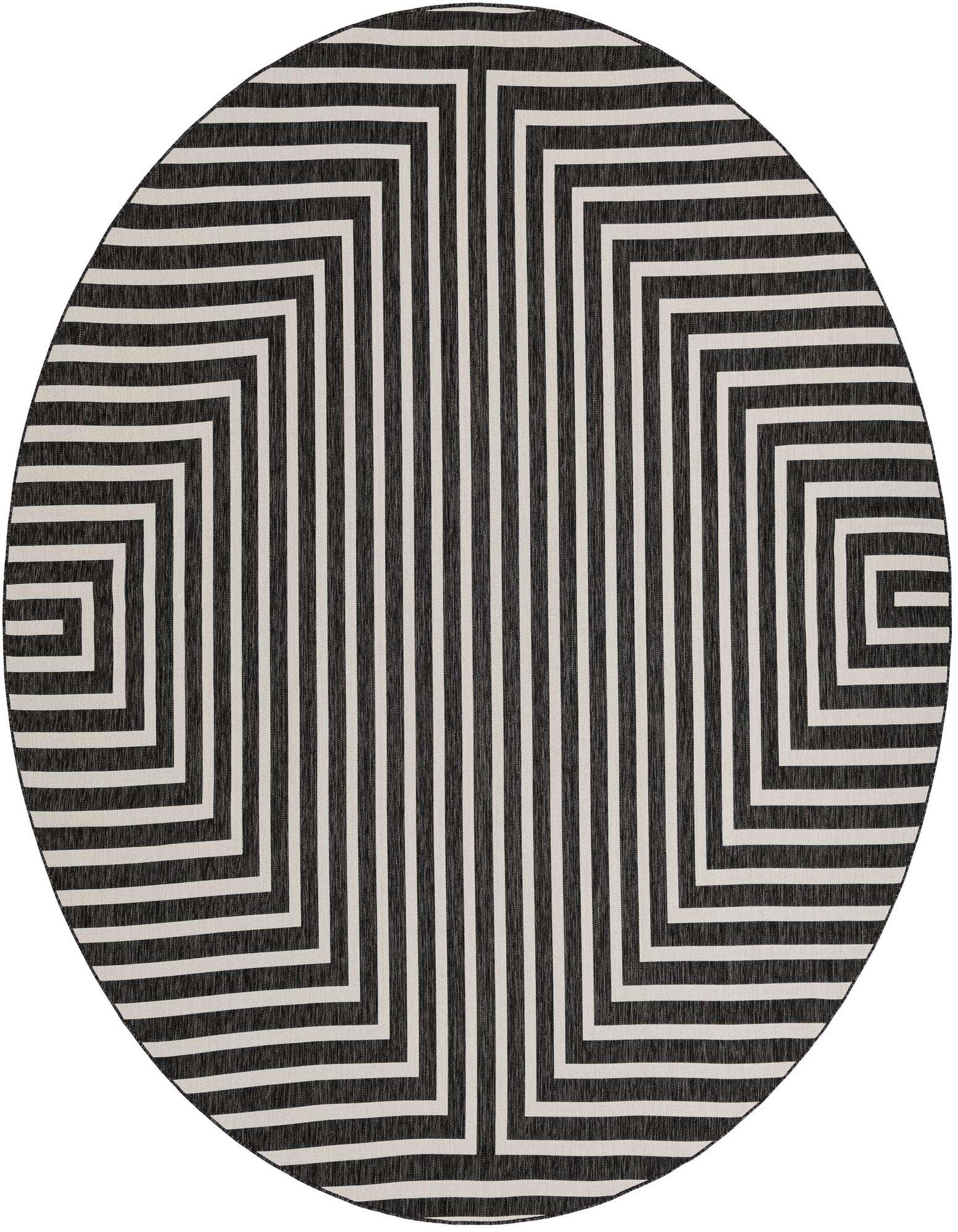12' x 12' Easy-Clean Modern Indoor / Outdoor Round Rug