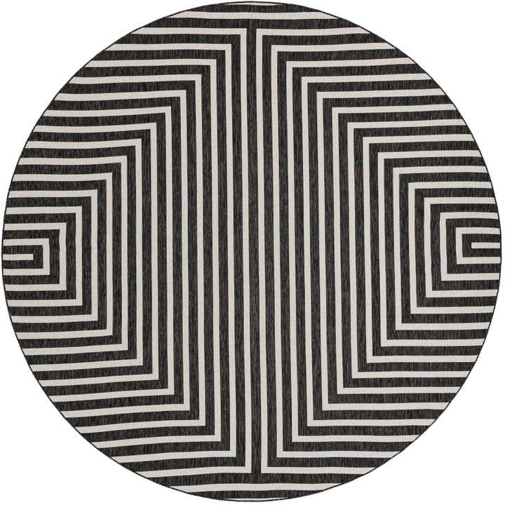 12' x 12' Easy-Clean Modern Indoor / Outdoor Round Rug