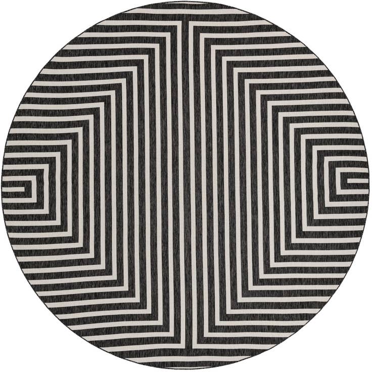 Detail image of 12' x 12' Easy-Clean Modern Indoor / Outdoor Round Rug