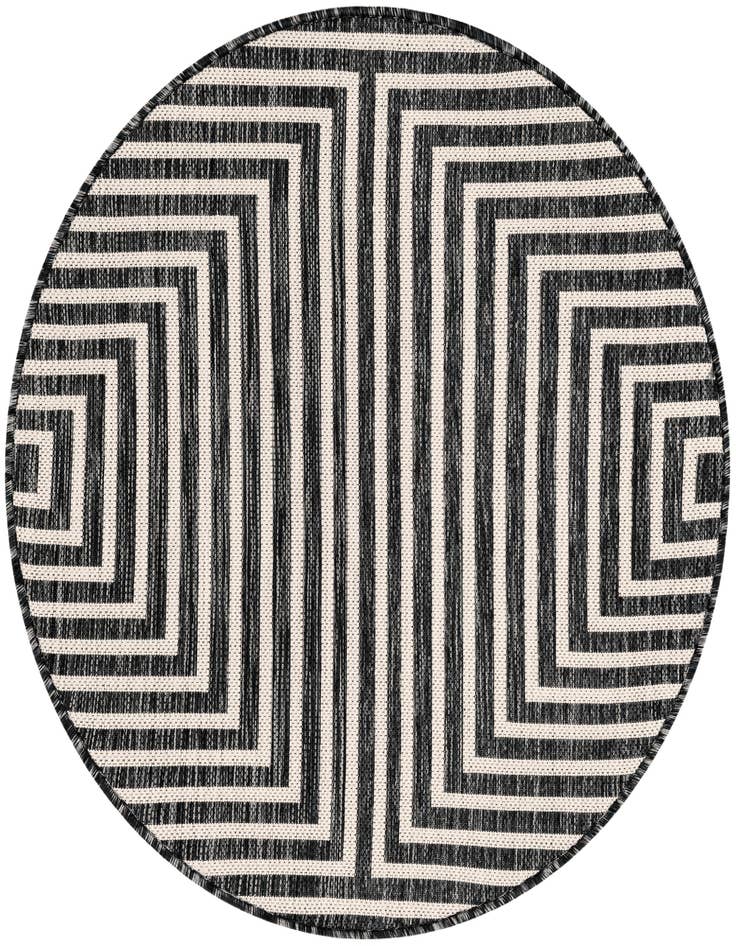 Detail image of 3' x 3' Easy-Clean Modern Indoor / Outdoor Round Rug