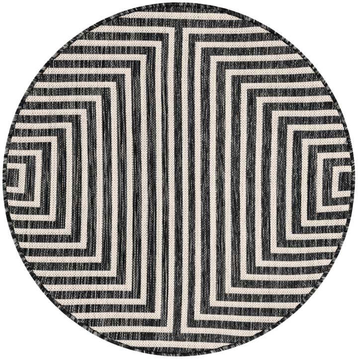 3' x 3' Easy-Clean Modern Indoor / Outdoor Round Rug