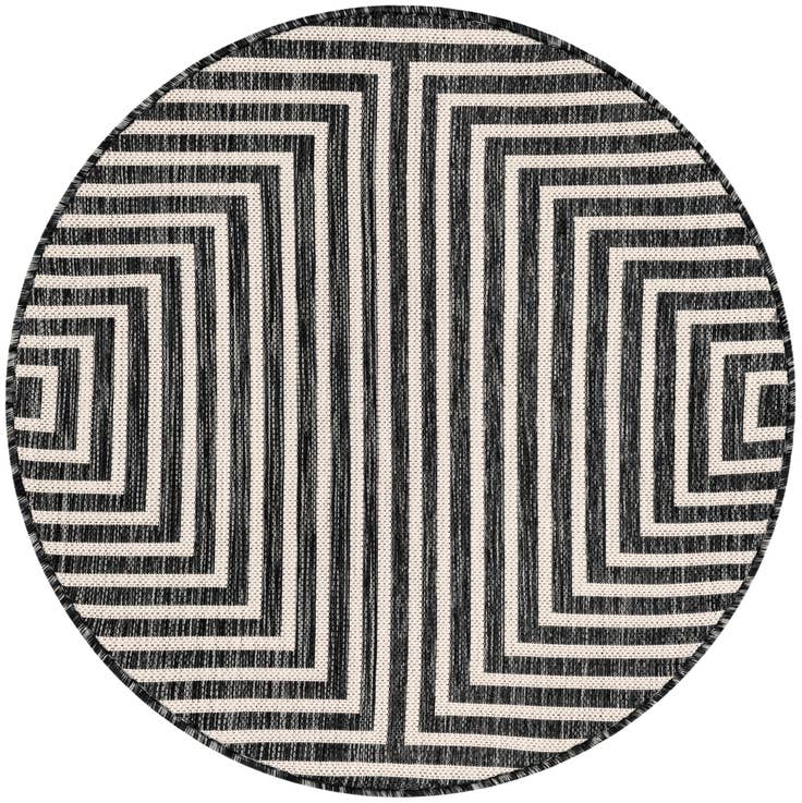 Detail image of 3' x 3' Easy-Clean Modern Indoor / Outdoor Round Rug