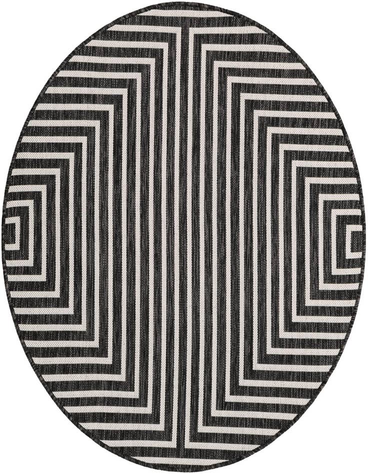 Detail image of 4' x 4' Easy-Clean Modern Indoor / Outdoor Round Rug